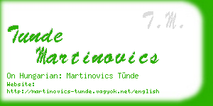tunde martinovics business card