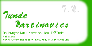 tunde martinovics business card